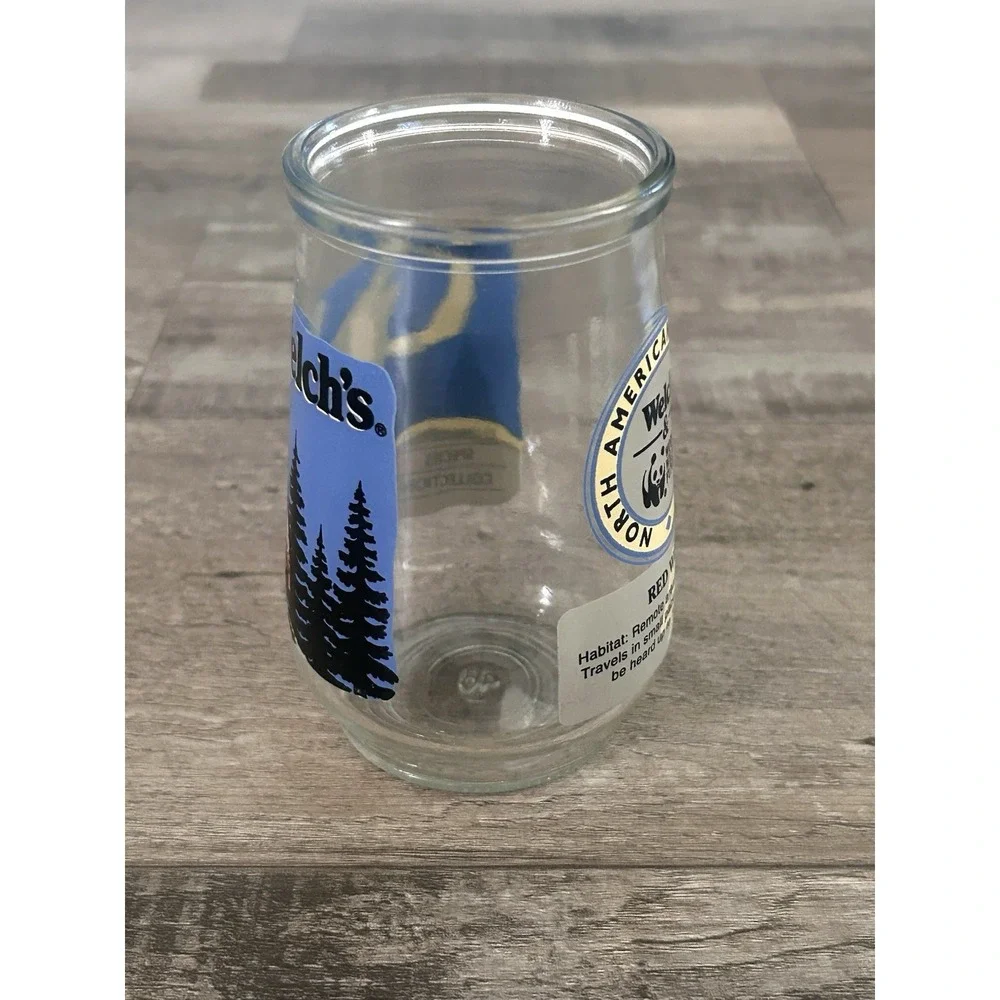 Welch's WWF Endangered Animal Species - #4 Red Wolf Jelly Glass Jar Cup‎